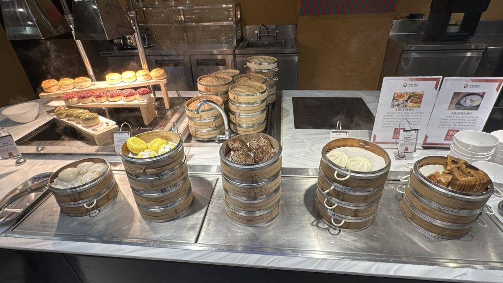 Grand Metropark Shanghai Pudongの朝食ビュッフェで提供される点心