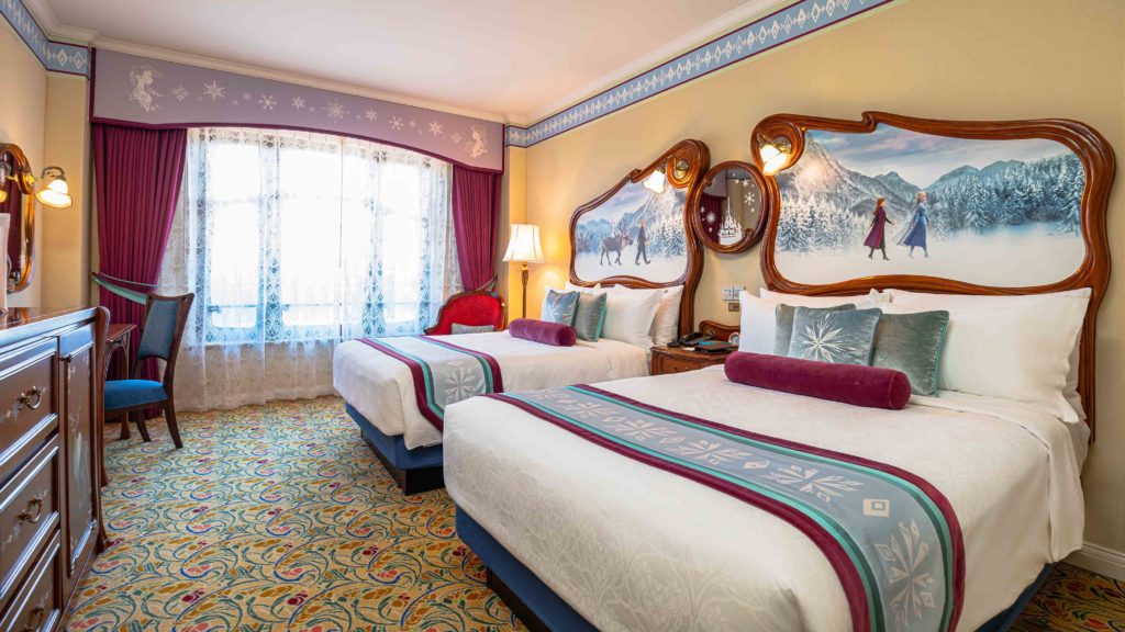 上海ディズニーランドホテルのアナと雪の女王をテーマにしたデラックスルーム
