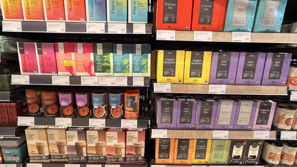 香港マークスアンドスペンサーの紅茶ティーバッグ売り場